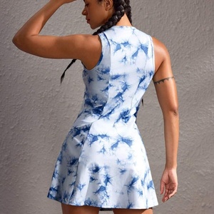 Vestido Deportivo sin Mangas para Mujer, con Estampado Tie Dye Personalizado, Transpirable, para Yoga, Pickleball y Tenis - Product Image 3