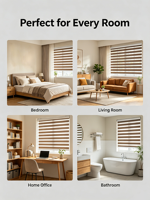 Stores Zébrés Motorisés Électriques Sur Mesure Jour/Nuit Double Couche Filtrant la Lumière Silencieux et Intelligents pour Maison, Hôtel, Bureau