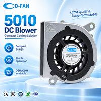 Ventilateurs de refroidissement pour ordinateur portable ODM, mini ventilateur soufflant 4 broches PWM 5010 50 mm 5 V CC, 49x49x11,5 mm, pour amplificateur de voiture