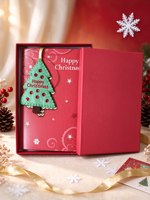 Carte de vœux de Noël personnalisée, ornement en feutre fait main, message personnalisé, design festif, carte de vœux en papier pour la famille
