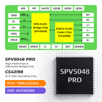 Module de carte PCB de processeur audio DSP personnalisé en usine, avec puce de décodage Hifi DAC CS41398, module d'écouteurs prenant en charge la mise à niveau OTA pour les casques