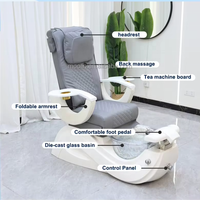 Fauteuil de pédicure électrique MOOLIN avec massage et bain de pieds, télécommande professionnelle, mobilier de salon de manucure, spa pour les pieds, chaise de pédicure
