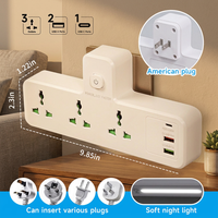 Regleta de Enchufes Múltiples con Cable de Extensión, Protector de Sobretensión y Puertos USB