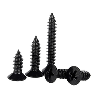VGBUY 100 pièces # Vis à bois 8 x 2 pouces, tête cruciforme modifiée Phillips, acier inoxydable 410, autotaraudeuses, zinguées noires
