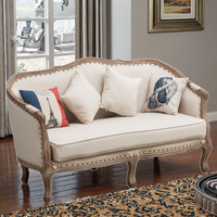 Amerikanisches Landhaus-Retro-Sofa aus Massivholz im pastoralen französischen Stil, Fotostudio-Möbel für Homestay, luxuriöse Beleuchtung für das Wohnzimmer