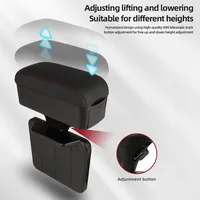 Accoudoir avant en cuir pour voiture RTS Y0180 avec support de coude, repose-main, porte-gobelet et boîte de rangement latérale pour console