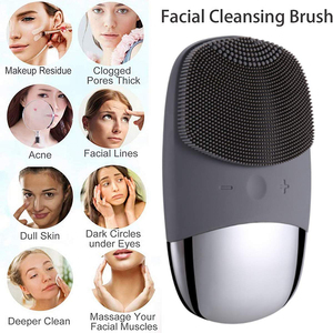 <span class=keywords><strong>Brosse</strong></span> <span class=keywords><strong>de</strong></span> <span class=keywords><strong>nettoyage</strong></span> du visage en silicone imperméable vibrante <span class=keywords><strong>pour</strong></span> hommes et femmes - Product Image 3
