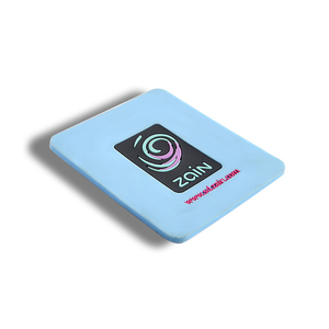 Posavasos de PVC con Diseño Cuadrado Azul Clásico y Único con Logotipo Personalizado - Product Image 1