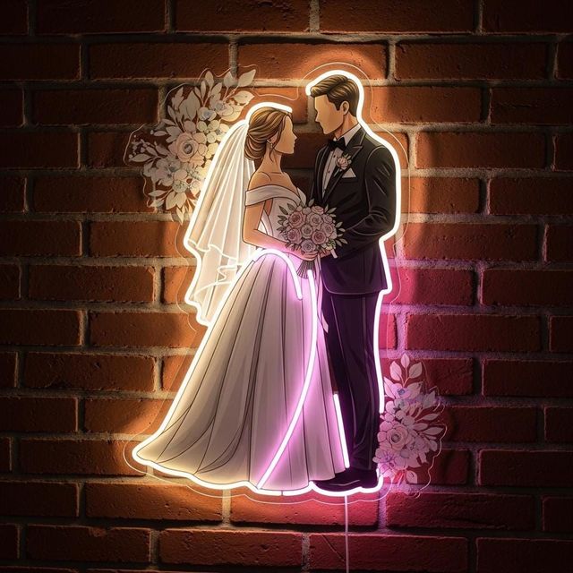 Drop Shipping No MOQ Customized Acrylic UV Printed Wedding Signs Custom Neon Sign for Party Supplies Decor Led Neon Light Sign
