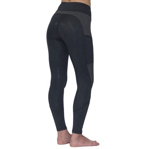 Mallas favorecedoras para mujer, pantalones elásticos de 4 vías, ropa ecuestre personalizada al por mayor, mallas para montar a caballo, bolsillos espaciosos - Product Image 2