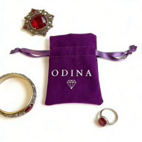 Sac à cordon personnalisé avec logo, doublure en velours satiné, pochette pour bijoux, sac à cordon pour bijoux