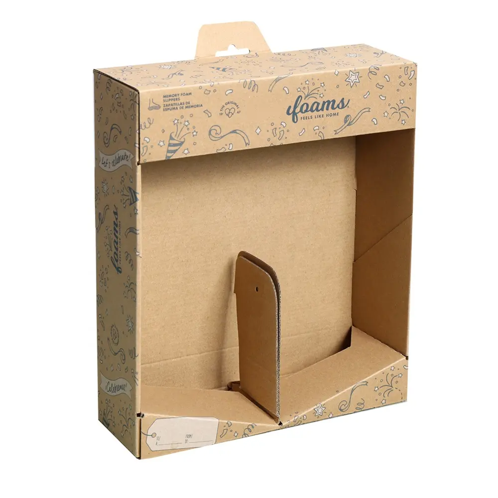 カラー印刷段ボール箱靴用のカスタマイズされた紙箱スリッパ包装箱シースルー