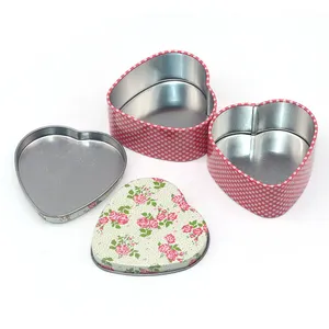 Wedding Candy Cookie Chocolate Festival Gift Lovely Heart Shape Tin Box Decorative Gift Empty Matte Golden Empty Candle Tin Jar