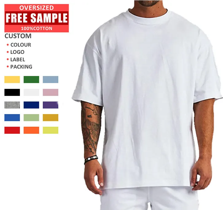 Kaus Olahraga Ukuran Besar Camiseta Kaus Mewah Pria Ukuran Plus, Kaus Desain Vintage Katun Berat Pour Hommes