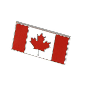 Pin Badge Bendera Kanada Bentuk Persegi Logam Besi Custom Murah dengan Lapisan Emas Enamel - Product Image 6