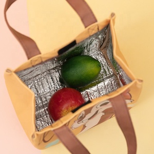 Bolsa térmica reutilizable para alimentos con acabado de piel sintética, bolsa de almuerzo tradicional. - Product Image 3
