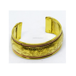 Vintage 1990 African inspired <b>copper</b> Chunky Gold <b>Bangle</b> Oval Hole Cuff Bracelet Gold Matte Finish Gold Jewelry Gift for Sister - Product Image 5