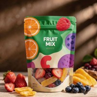 Groothandel Matte Stand-up Pouch Doypack Zakjes Op Maat Logo Transparant Venster Ziplock Herbruikbare Snack Gedroogd Fruit Verpakking OEM