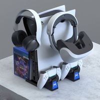Stasiun Pengisian Daya Multifungsi IPEGA dengan Kipas Pendingin untuk Konsol Playstation 5 PS5 Digital, Penyimpanan Kacamata VR dan Headset