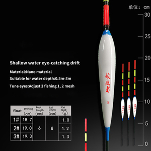 3pcs Abs <strong>Plastic</strong> Inshore Bullet Shaped Unpainted Lures Fishing Water Buoy Floating <strong>Float</strong> With Wing - Product Image 3