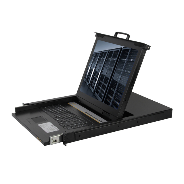 8-Port KVM Switch 1U Rack Mount IP VGA 4K 1080P Console Drawer Compatible 15.6 17 17.3 18.5 19 Inch Computers Stock Included