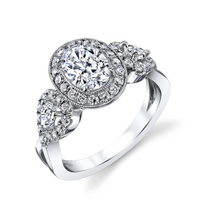 Elegant Openwork Engagement Ring for Women Silver Tone Wedding Fashion Finger Accessory Gift - Product Image 1