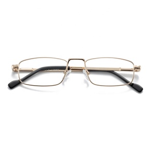 Montura completa y forma de aleación cuadrada, lentes de resina, Marcos ópticos de metal para hombres - Product Image 1