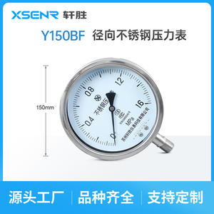Manómetro de Acero Inoxidable Suzhou Xuan Sheng Y150BF 150mm Analógico 0 a 1.6Mpa Conexión Roscada - Product Image 4