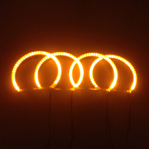 Blanc Jaune 2 Anneau Kit 70mm 80mm 90mm 100mm 110mm 120mm LED Coton Switchback Ange Yeux Plein Cercle Rond <span class=keywords><strong>Halo</strong></span> - Product Image 5
