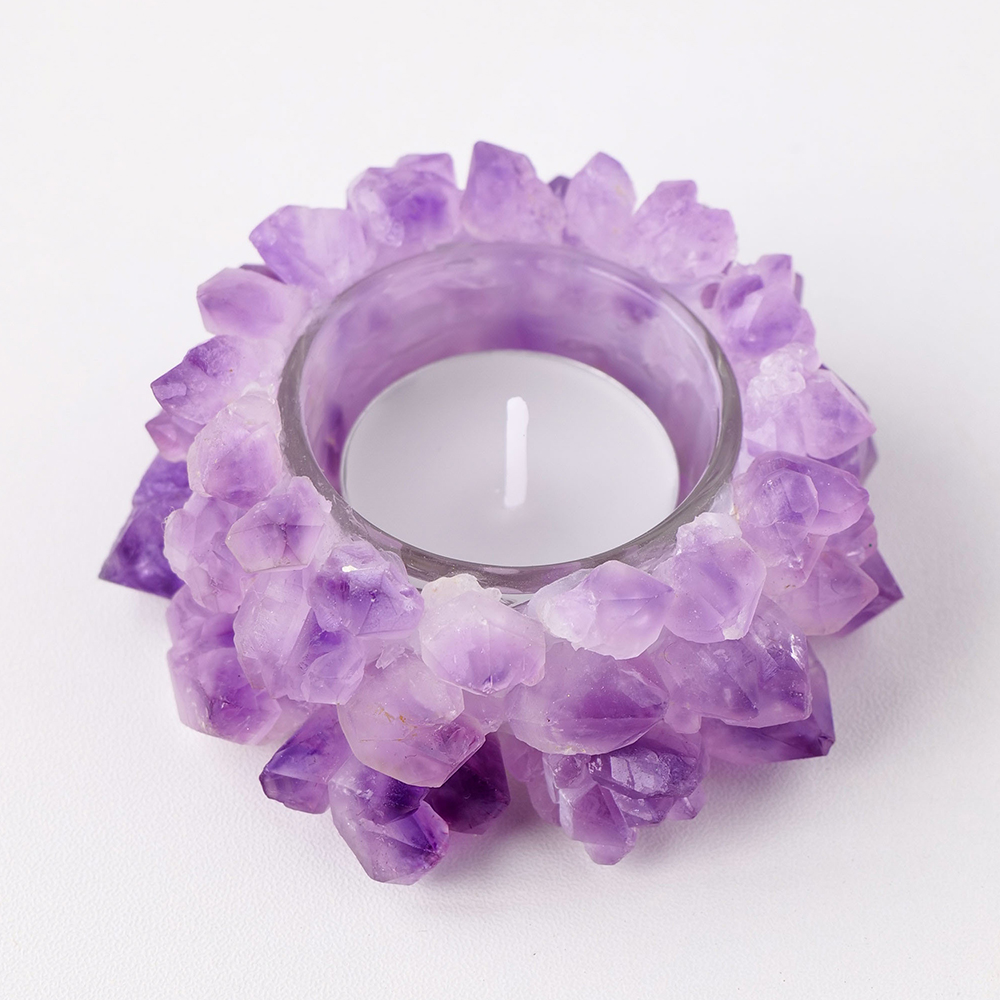 Support De Lumière De Thé En Verre De Mosaque Porte-Bougie Chauffe-Plat