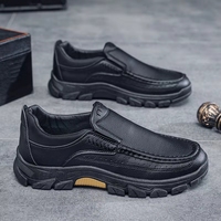Chaussures en cuir décontractées pour hommes, livraison rapide, grandes tailles 39-48, style papa, à enfiler, antidérapantes, en caoutchouc, été, automne, hiver