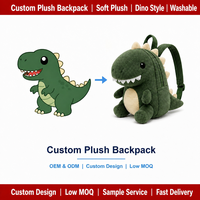 Sac à dos en peluche personnalisé, dinosaure T-Rex, sac d'école en peluche, sac à dos pour enfants, conception personnalisée OEM ODM, sac à dos en peluche pour enfants, cadeaux