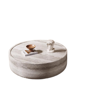 Grande table basse en marbre de luxe dessus en travertin pour salon extérieur taille personnalisable