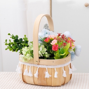 Venta al por mayor hecho a mano tejido sauce forro de madera <span class=keywords><strong>cesta</strong></span> de almacenamiento maceta cestas regalo de boda Dec <span class=keywords><strong>cesta</strong></span> - Product Image 3