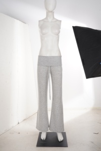 Women High Waist Fold Over Flare Pants Stretch Wide Leg Knit Pants Casual Loose Fit <b>drawstring</b> Lounge <b>Trousers</b> Solid Bell Bottom - Product Image 6