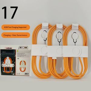 Câble de charge rapide USB de type C à type C en nylon <span class=keywords><strong>orange</strong></span> universel neuf 60W PD, câble de type C pour <span class=keywords><strong>Ip</strong></span> 17 Pro - Product Image 1