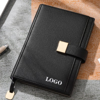Libreta A5 de Cuero PU con Impresión Personalizada, Entrega Rápida, Planificador de Negocios con Lazo para Bolígrafo, Logotipo Grabado, Hebilla Metálica Cuadrada Magnética