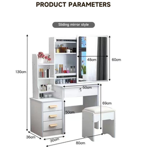 Armoires de rangement cachées chaudes <span class=keywords><strong>étagère</strong></span>s ouvertes commode avec miroirs amovibles <span class=keywords><strong>coiffeuse</strong></span> avec miroir à LED vanités de maquillage - Product Image 2