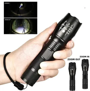 Aeternam Super Bright T6 Zoomable Power Bank Waterproof Resistant Waterproof Rechargeable Usb Led Tactical Torch Flashlight