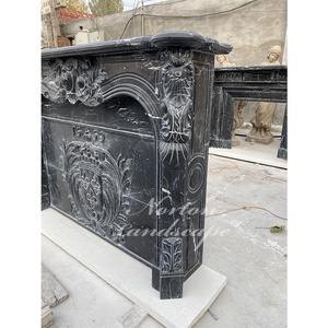 Moderno interior de lujo independiente Piedra natural mármol negro <span class=keywords><strong>chimeneas</strong></span> fabricantes - Product Image 3