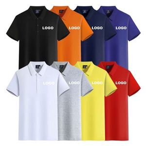 Design Custom Logo Design Work Team Sports Plain Knitted Fabric Solid Men's Cotton Short Sleeve for Polo Shirt - Product Image 5