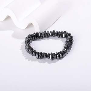 Nouvelle tendance Non magnétisme hématite <span class=keywords><strong>Bracelet</strong></span> pour hommes femmes Stretch en forme de perle pierre <span class=keywords><strong>Bracelet</strong></span> unisexe bijoux cadeau - Product Image 5