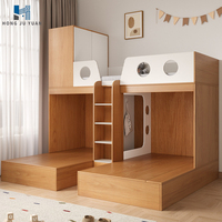 Lit superposé moderne pour enfants avec armoire de rangement, lit mezzanine en bois, meubles de chambre à coucher pour économiser de l'espace, design pour chambre d'enfant