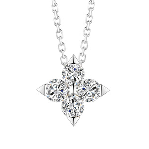 Collier trèfle à quatre feuilles plaqué or 18 carats avec diamants, chaîne porte-bonheur pour femme, cadeau - Product Image 5