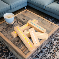 Base lumineuse LED en bois massif, style européen carré, télécommande DC, panneau acrylique à faible tension, lampe réglable et dimmable à CRI élevé