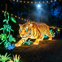 Solution d'éclairage de Noël : Installations personnalisées sur le thème des pterosaures pour spectacles lumineux de Noël