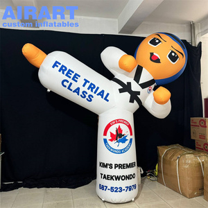 3 Metre Boyunda Özelleştirilmiş Boyutta Şişme Kaplan Karate Maskotu, Şişme Sevimli Tekvando Karakter Balonu - Product Image 6