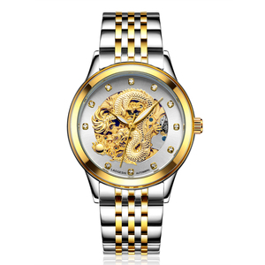 Reloj de pulsera de malla para hombre, resistente al agua, reloj mecánico automático de alta calidad, con esqueleto - Product Image 4