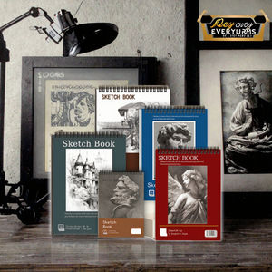 Carnet de croquis A4 à spirale épaissie pour étudiants en art 60 feuilles Pages intérieures peinture au crayon couverture en papier cadeau croquis dessin - Product Image 2