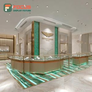 High Visibility Boutique Jewelry Display System Wood Frame Boutique Space Glass Showcase - Product Image 2